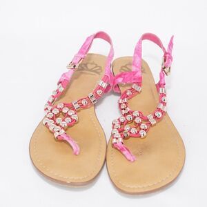 Fergalicious Pink Tito Wedge Sandals, Size 7.5